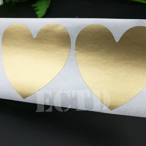 High Quality 100Pcs Scratch Off Sticker 50x50mm Heart Shape Gold Color - Picture 1 of 4