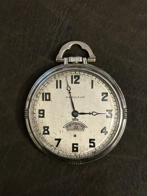 VINTAGE ANTIQUE HAMILTON POCKET WATCH SECOMETER 14K GF 16S ESTATE FIND-FREE SHIP - Image 1 of 4