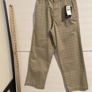 Billabong Straight Leg Pants Tan Plaid Boys Size 22 - Picture 1 of 6