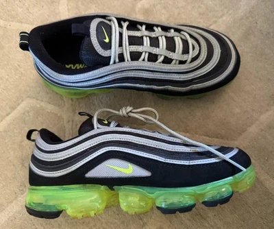 Nike Air VaporMax 97 Size 8.5 Black/Neon Metallic/Silver AJ7291-001 Very Clean - Image 1 of 4