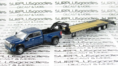 Greenlight Blu 2022 GMC SIERRA 3500 3500HD SLT Dually Pickup w/Gooseneck Trailer - Image 1 of 4