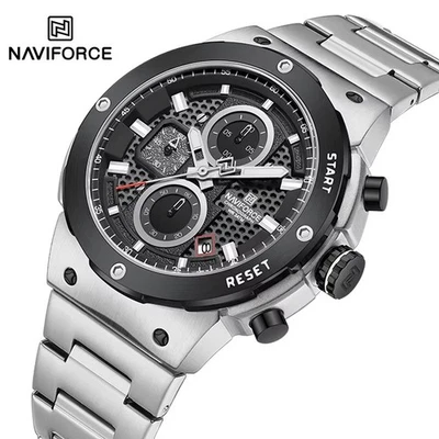44MM NAVIFORCE Quartz Luxury Men's Watch 30M Waterproof Diver Stainless NEW - Image 1 of 4