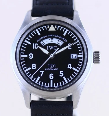 IWC Uhr Fliegeruhr UTC TZC Black Dial Tritium Spitfire Lederband GMT - Bild 1 von 4