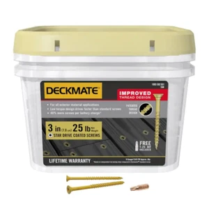 #9 X 3 In. Tan Self-Starting Star Drive Flat Head Exterior Wood Deck Screws for - Picture 1 of 8
