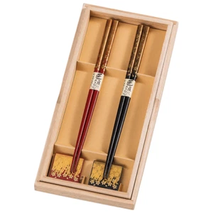 Pair Chopstick and Hashioki Set Yamanaka Lacquerware Sakura Design Japan Gift - Picture 1 of 5