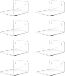 Acrylic Small Shelf Mini Floating Wall Shelf Wall Mounted Storage Shelf For Pic - Picture 1 of 8