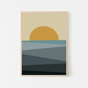 Landscape Abstract Minimalist Mid Century Wall Art Print. Great Home Decor - Picture 1 of 8
