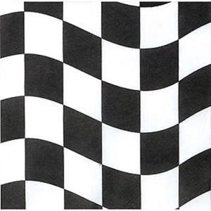 Black & White Check Party Lunch Napkins 16pk - Grand Prix Racing Party Supplies - Picture 1 of 1