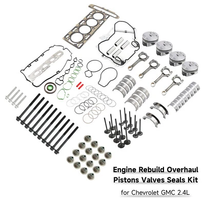 Engine Rebuild Overhaul Pistons Valves Seals Kit HS54874 pour Chevrolet GMC 2.4L - Photo 1/4