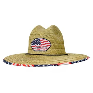 Fishing Life USA Straw Lifeguard Hat - Straw, Adult Unisex Outdoor Products - Picture 1 of 6