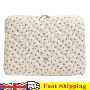 Floral Laptop Sleeve Quilted Laptop Case for 15 Inch Laptop Tablet (blue) - Afbeelding 1 van 9