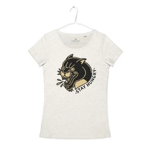 Maglietta Tatuaggio Pantera Stay Hungry Old School Panther Tattoo T-Shirt Girl - Picture 1 of 10