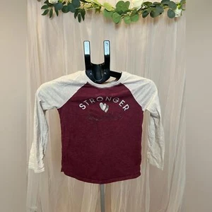 Cat & Jack Girls Long Sleeve Raglan Tee “Stronger Together” Size 7/8 - Picture 1 of 6