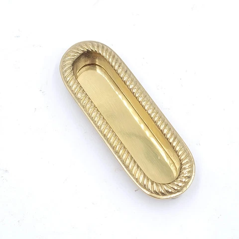 Vintage Window Sash Lift Recessed Finger Pull Pocket Door Solid Brass Cover