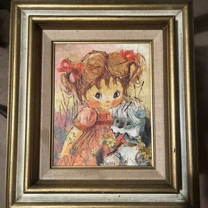 Girl And Dog Painting. Signed "Howard" - Picture 1 of 5