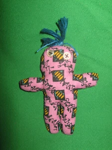 POCKET PAL -VOODOO DOLL-POPPET-HANDMADE- 4 1/4" PINK - Picture 1 of 3