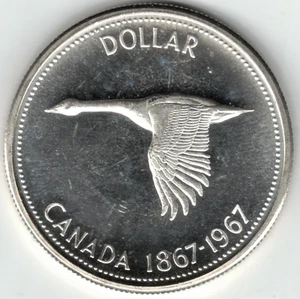 1967 CANADIAN DOLLAR IN BRILLIANT UNCIRCULATED CONDITION ~ PLEASE SEE THE SCAN - Picture 1 of 2