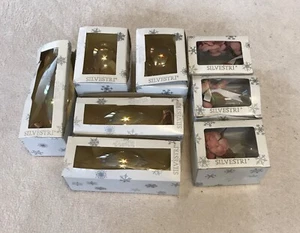 Vintage Silvestri Christmas Ornaments 8 Bells & Teardrops In Boxes - Picture 1 of 5