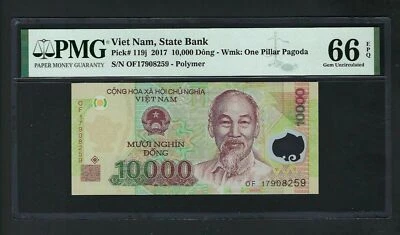 Viet Nam 10000 Dong 2017 P119j Uncirculated Grade 66 - Image 1 of 2