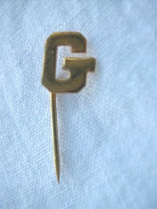 * BIJOU FANTAISIE ANCIENNE BROCHE EPINGLE LETTRE G N° 2 - 1 cm - Imagen 1 de 2
