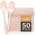 100% Eco Friendly Compostable Spoons Disposable Spoons Cornstarch Based 50 La...