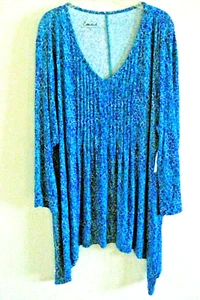 Orlo sharkbite donna plus lavorato a maglia taglia 1X blu nuovo con etichette - Foto 1 di 2