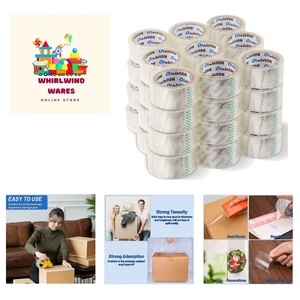 24 Rolls Clear Packaging Tape Bulk, 3" X 55 yd Shipping Tape Bulk, Total 1320... - Picture 1 of 7