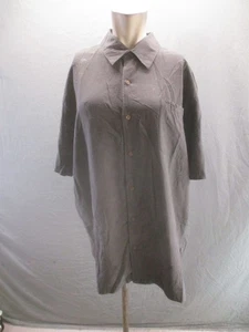 Big Dogs Size L Mens Gray 100% Silk Short Sleeve Button Up Lightweight Shirt 555 - Picture 1 of 8