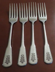 Oneida Pfaltzgraff Village Set of 4 Dinner Forks Deluxe Stainless Flatware Lot B - Picture 1 of 6