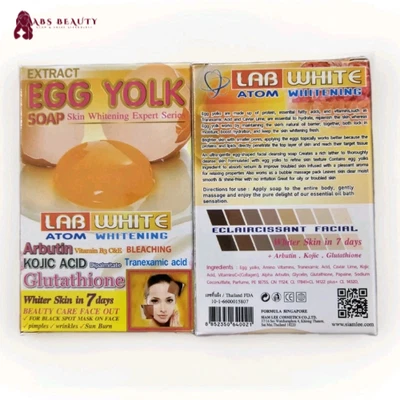 SIAM LEE 1× Bar Lab white Egg Yolk Glutathione Lightening & Exfoliating SOAP