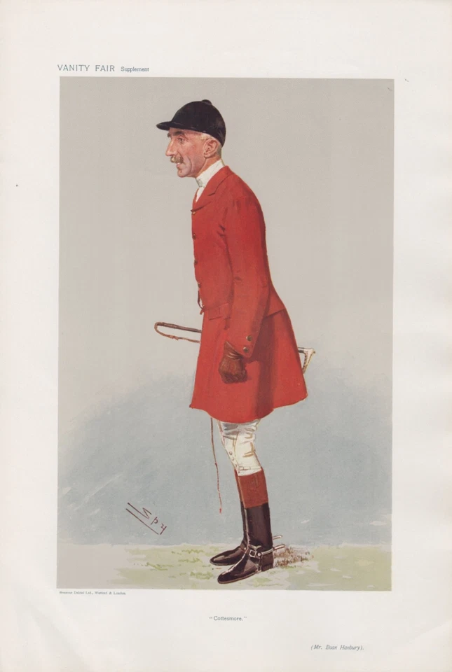 Антикварная литография Vanity Fair Fox Hunter Эвана Хэнбери, «Коттесмор», 1906 - Изображение 1 из 1
