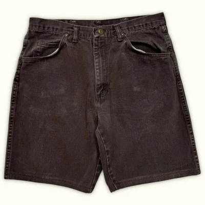 wrangler Pantalones cortos vaqueros W30 Marrón Excelente Hombres (m198) - Imagen 1 de 4