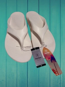 Hurley Men's Injection Flip-Flop Sz 12 Cream Non-Slip Grip/Inpact Absorbing READ - Picture 1 of 9