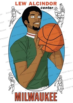 Lew Alcindor Kareem Abdul Jabbar Novato Héroes de Homero Tarjetas Coleccionables Personalizadas Bucks Foto 1 de 2