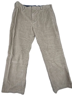 Pantalones de Pana Nautica 40 X 30 Beige Chino Formal Recto Plano 100% Algodón Foto 1 de 4