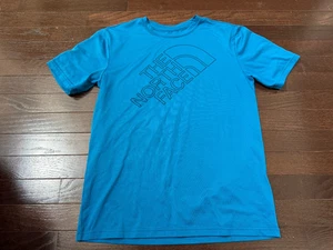 The North Face Youth Teen Boys L 14 16 Light Blue Logo Short Sleeve T Shirt - Picture 1 of 1