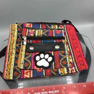 Pet Paw Canvas Crossbody Bag Pet Accents Small Purse Dog Class, Treat bag - Picture 1 of 4