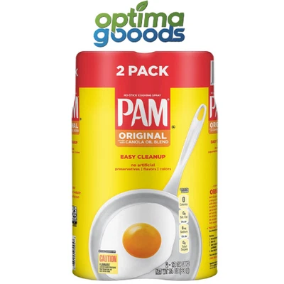 PAM Original Cooking Spray, 12 oz, 2 Pack - Non-Stick & Convenient. - Image 1 of 4