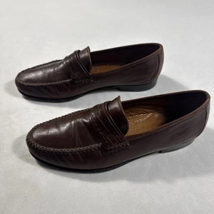 Allen Edmonds Forti Penny Loafer Mens 9.5 D Brown 57006 Made in Italy Leather - Picture 1 of 12