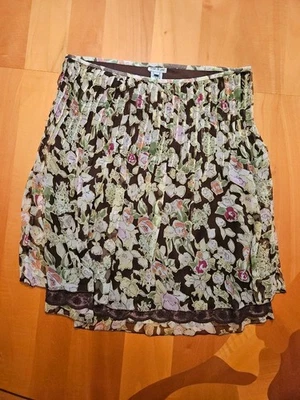 Falda Mac & Jac 100% Seda Estampado Floral Línea A Mini Ligera Cremallera Lateral 14 Foto 1 de 4