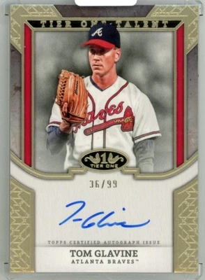 2024 Topps Tier One Tom Glavine #T1TA-TG Tier One Talent Autograph Card【36/99】 - Image 1 of 2