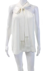 Abito donna Cinq à Sept senza maniche con zip e fiocco bianco taglia XXS - Foto 1 di 6
