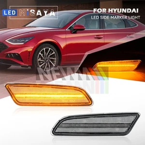 Clear Lens LED Front Bumper Side Marker Light Lamp for 2020-Up Hyundai Sonata - Picture 1 of 12