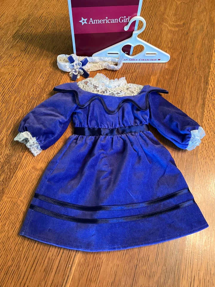 American Girl Samantha's Blue Velvet Party Dress for Samantha Doll Fast