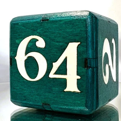 64.TURQUOISE.White - Artful Font - Backgammon Doubling Cube - 36mm - Image 1 of 4