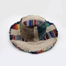 Hemp Summer Hat, Handmade Nepal Hemp Hat Multipatch