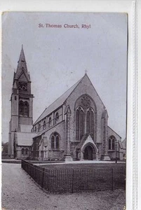 (Gu018-428) Iglesia de Santo Tomás, RHYL c1920 G-VG - Imagen 1 de 1