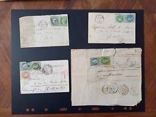 timbres France 4 lettres courriers affranchissement composé Ceres Napoléon 