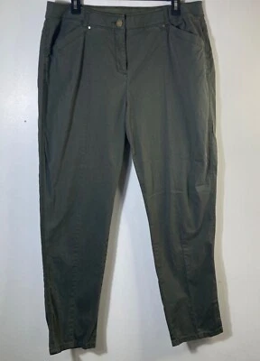 Pantalones al tobillo para mujer Chicos verde militar L algodón spandex Foto 1 de 4