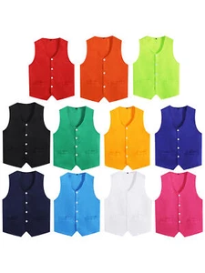 Mens Womens Vest Waiter Top Adult Waistcoat Camping Outfits Activewear Unisex - Picture 1 of 70